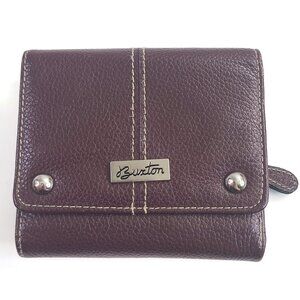 Buxton Black Westcott Womens Trifold Wallet Pebbled Leather Organizer Snap Close